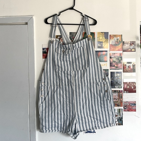 American Eagle Outfitters Pants - Striped Overalls